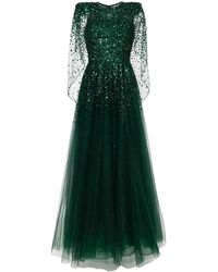 Jenny Packham - Osha Sequin-embellished Cape Gown - Lyst