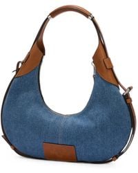 Moschino - Denim Leather-Trim Shoulder Bag - Lyst