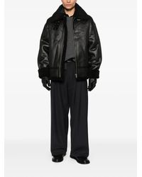 Dunst ファー付き黒レザージャケット DUNST Oversized Vintage Leather Jacket in Black for Men | Lyst