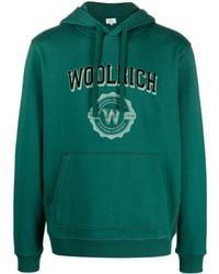 Woolrich - Logo-print Organic-cotton Hoodie - Lyst
