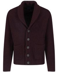 Drumohr - Shawl-Collar Ribbed-Knit Cardigan - Lyst