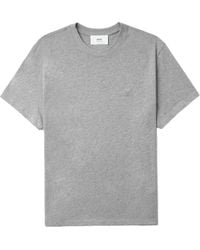 Ami Paris - Katoenen T-shirt Met Geborduurd Logo - Lyst