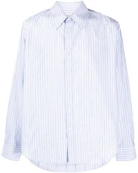 Martine Rose - Striped Logo-print Cotton Shirt - Lyst
