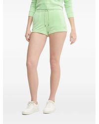 Juicy Couture - Rhinestone-Logo Mini Shorts - Lyst