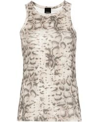 Pinko - Snakeskin-Print Tank Top - Lyst