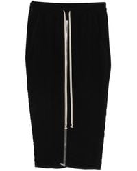 Rick Owens - Drawstring Zip Midi Skirt - Lyst