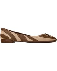 Jimmy Choo - Scarlett Zebra-Print Leather Ballerina Flats - Lyst
