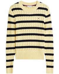 Tommy Hilfiger - Striped Cable-Knit Sweater - Lyst