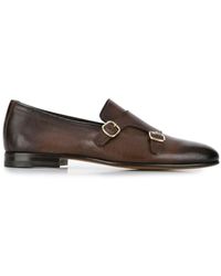 Santoni Monk Strap Loafers - Brown