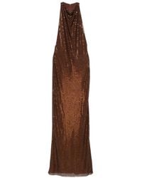 Self-Portrait - Rhinestone-Embellished Racer-Back Maxi Dress - Lyst