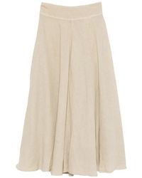 120% Lino - Pleated Midi Skirt - Lyst