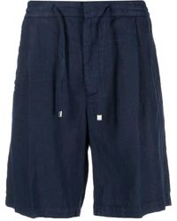 Lardini - Drawstring-waist Linen Bermuda Shorts - Lyst