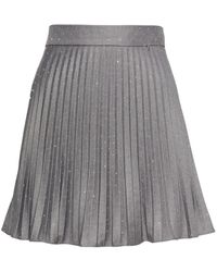 Nissa - Rhinestoned Pleated Miniskirt - Lyst