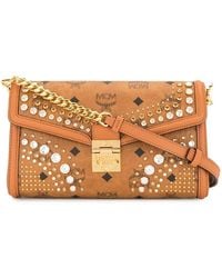 MCM - Crystal-Embellished Crossbody Bag - Lyst