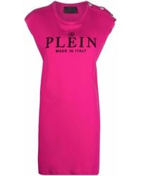 Philipp Plein - Logo-Embroidered T-Shirt Dress - Lyst