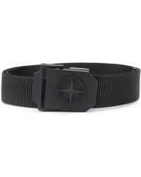 Stone Island Woven Buckle Belt - Black