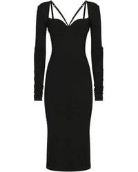 Dolce & Gabbana - Long-Sleeve Midi Dress - Lyst
