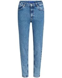 Karl Lagerfeld - Logo-Patch Mid-Rise Tapered Jeans - Lyst