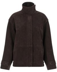 ROTATE BIRGER CHRISTENSEN - High-Neck Leather Jacket - Lyst