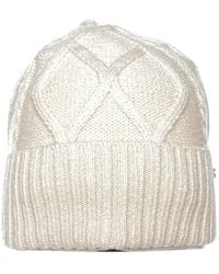 ARMANI EXCHANGE - Cable-Knit Ribbed-Knit Beanie Hat - Lyst