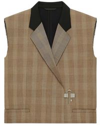 Givenchy - Prince Of Wales Check Sleeveless Jacket - Lyst