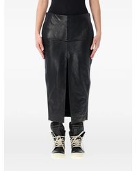 Rick Owens - Sliced Midi Skirt - Lyst