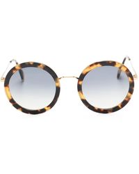 Andy Wolf - Tortoiseshell-Effect Round-Frame Sunglasses - Lyst