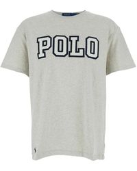 Polo Ralph Lauren - Crewneck T-Shirt With Logo Print On The Front - Lyst
