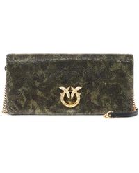 Pinko - Love Birds Crystal-Embellished Shoulder Bag - Lyst