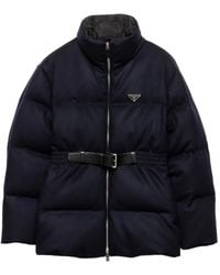 Prada - ベルテッド パデッドジャケット - Lyst