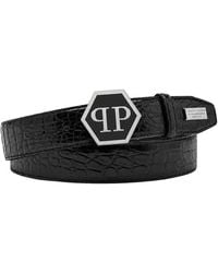 Philipp Plein - Leather Belt Cocco Hexagon - Lyst