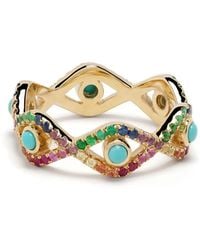 Sydney Evan - 14Kt Evil Eye Eternity Multi-Stone Ring - Lyst
