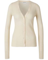 Victoria Beckham - Ribbed-Trims V-Neck Cardigan - Lyst