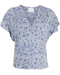 Isabel Marant - Delocia Abstract-Print V-Neck Blouse - Lyst