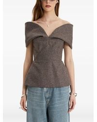 MOOS STUDIO - Edit Off-Shoulder Peplum Top - Lyst