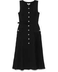 Nissa - Plissé-Details Midi Dress - Lyst