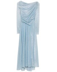 Talbot Runhof - Drapiertes Kleid Mit Langen Ärmeln - Lyst