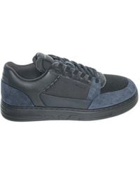 Emporio Armani - Baskets Basses Avec Tige En Daim Et Mesh Et Semelle En Caoutchouc - Lyst