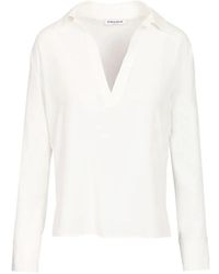 Al Duca d'Aosta - Silk V-Neck Blouse - Lyst