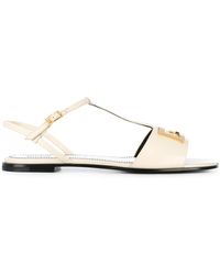 Givenchy Leather Logo Strappy Sandals in Black - Save 23% - Lyst