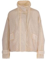 Pinko - Drawstring-Neck Rhinestone-Embellished Jacket - Lyst
