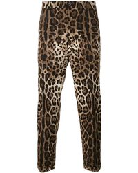 Dolce & Gabbana - Pantalones con estampado de leopardo - Lyst