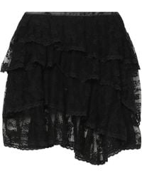 YUHAN WANG - Floral-lace Asymmetric Mini Skirt - Lyst