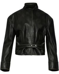 Christopher Esber - Burnished Belted Leather Jacket - Lyst