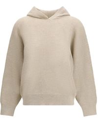 Brunello Cucinelli - Hoodie En Maille Gaufrée - Lyst