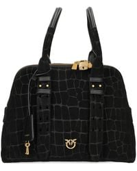 Pinko - Shopper Met Hangslot En Krokodillen-Effect - Lyst