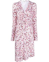Isabel Marant - Abstract-print Long-sleeve Midi Dress - Lyst