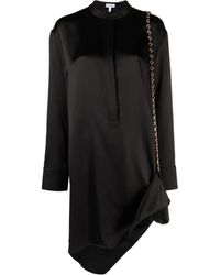 Loewe - Chain Embellished Silk Shirtdress - Lyst