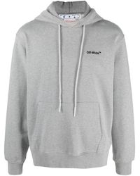 Off-White c/o Virgil Abloh - Logo-Embroidered Organic Cotton Hoodie - Lyst
