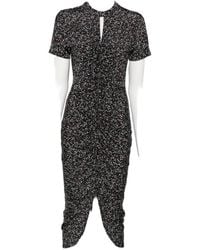 Mar De Margaritas - Floral-Print Ruched Dress - Lyst